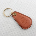 Leather keyring with debossed imprint